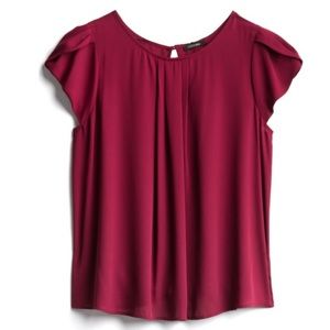 Papermoon Bastille Tulip Sleeve Red Blouse 1X